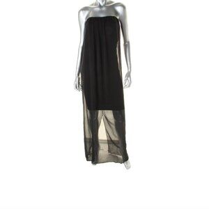 ALICE & OLIVIA Black Chiffon Strapless Solid Cocktail Dress Sz. 6 *EUC  $495+tax
